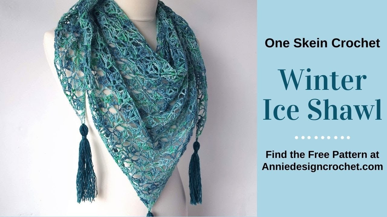 One Skein Crochet Lace Shawl - Winter Ice