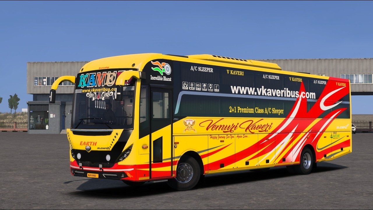 Vemuri Kaveri Bus Driving In Small Narrow Roads Ashok Leyland BS6 MHD SIMULATION