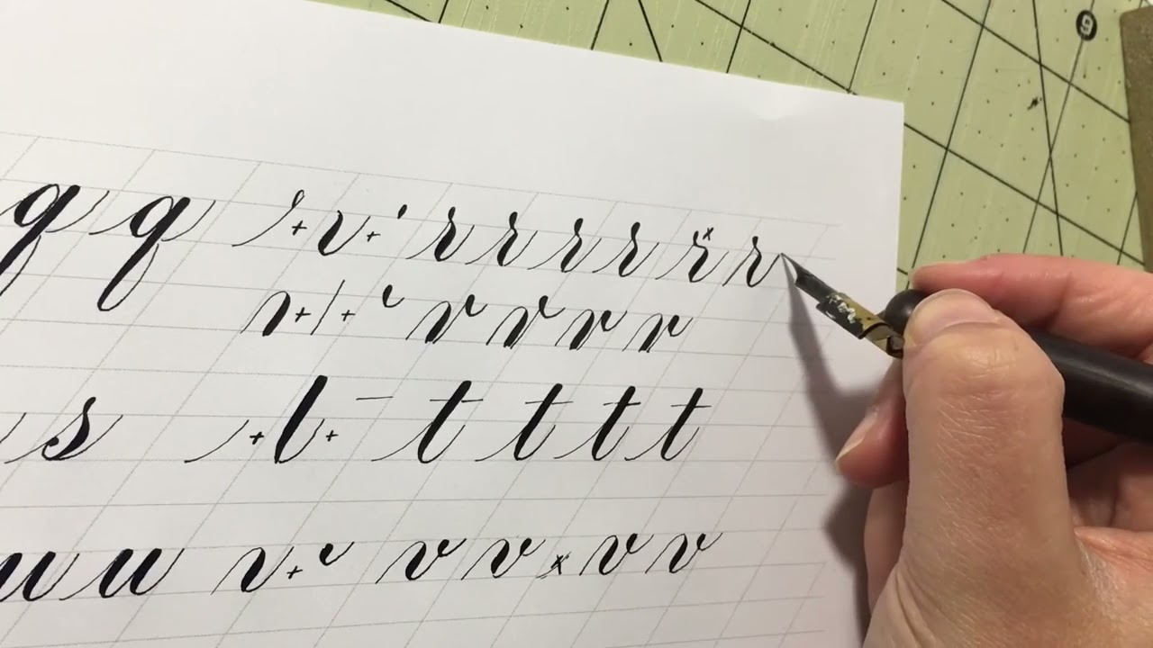 Каллиграфия на меди для начинающих (6 из 7): t, u, v, w, x, y, z