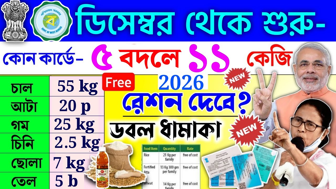 free ration new update | pm modi free ration news | এবার থেকে ডবল রেশন দেবে মোদি!৫ কেজি বদলে ১১ কেজি