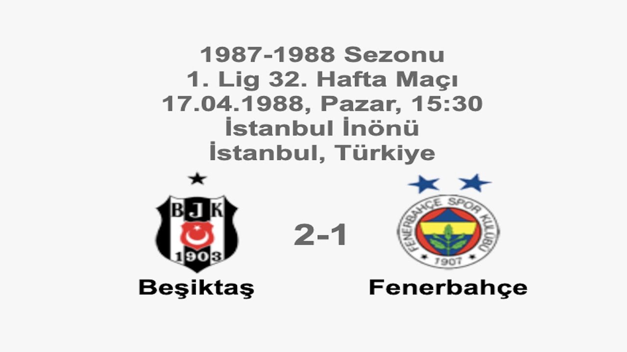 Beşiktaş 2-1 Fenerbahçe [HD] 17.04.1988 - 1987-1988 Turkish 1st League Matchday 32 (Ver. 3)