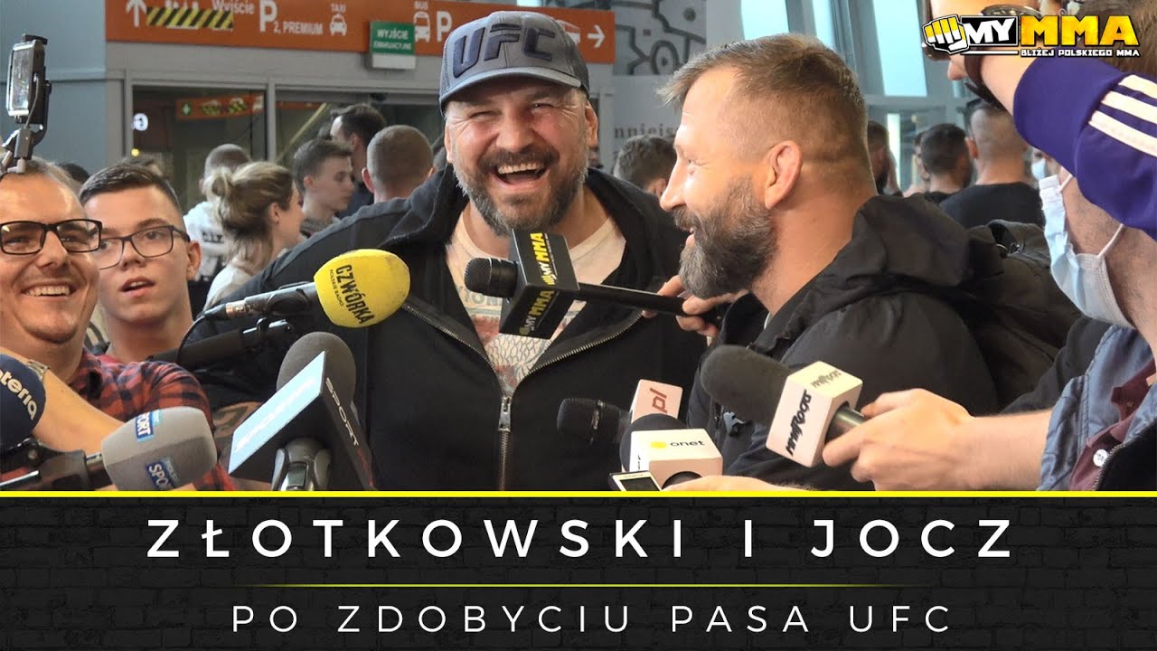 Trenerzy Jana Błachowicza - Robert Jocz i Robert Złotkowski po zdobyciu pasa mistrzowskiego UFC