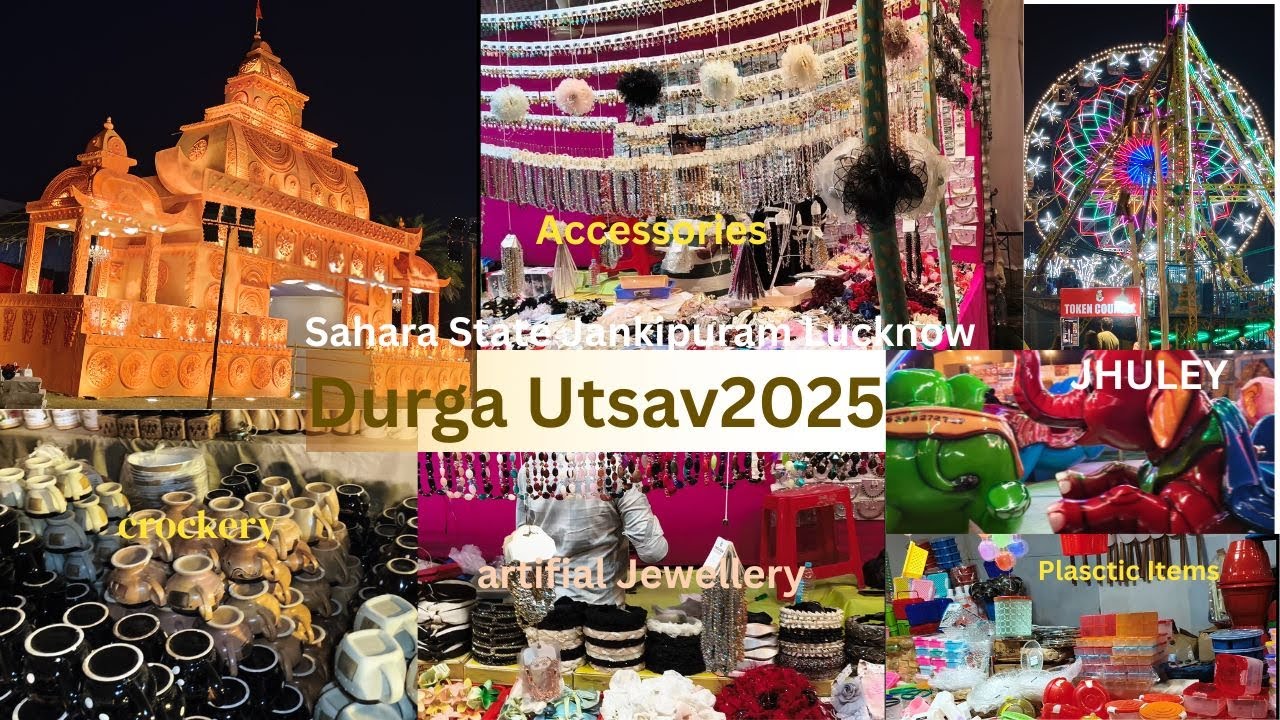 Durga Utsav 2025 | Sahara State Jankipuram Lucknow 📍 |Dandiya Night & Mela | Top Pandaal in Lucknow 