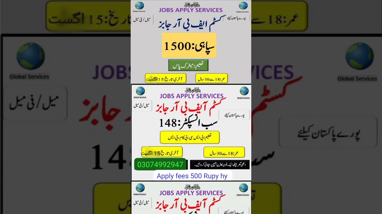 FBR Custom Jobs 2025 | How to Apply for FBR Custom Jobs 2025 | Latest Government Jobs 2025 #job