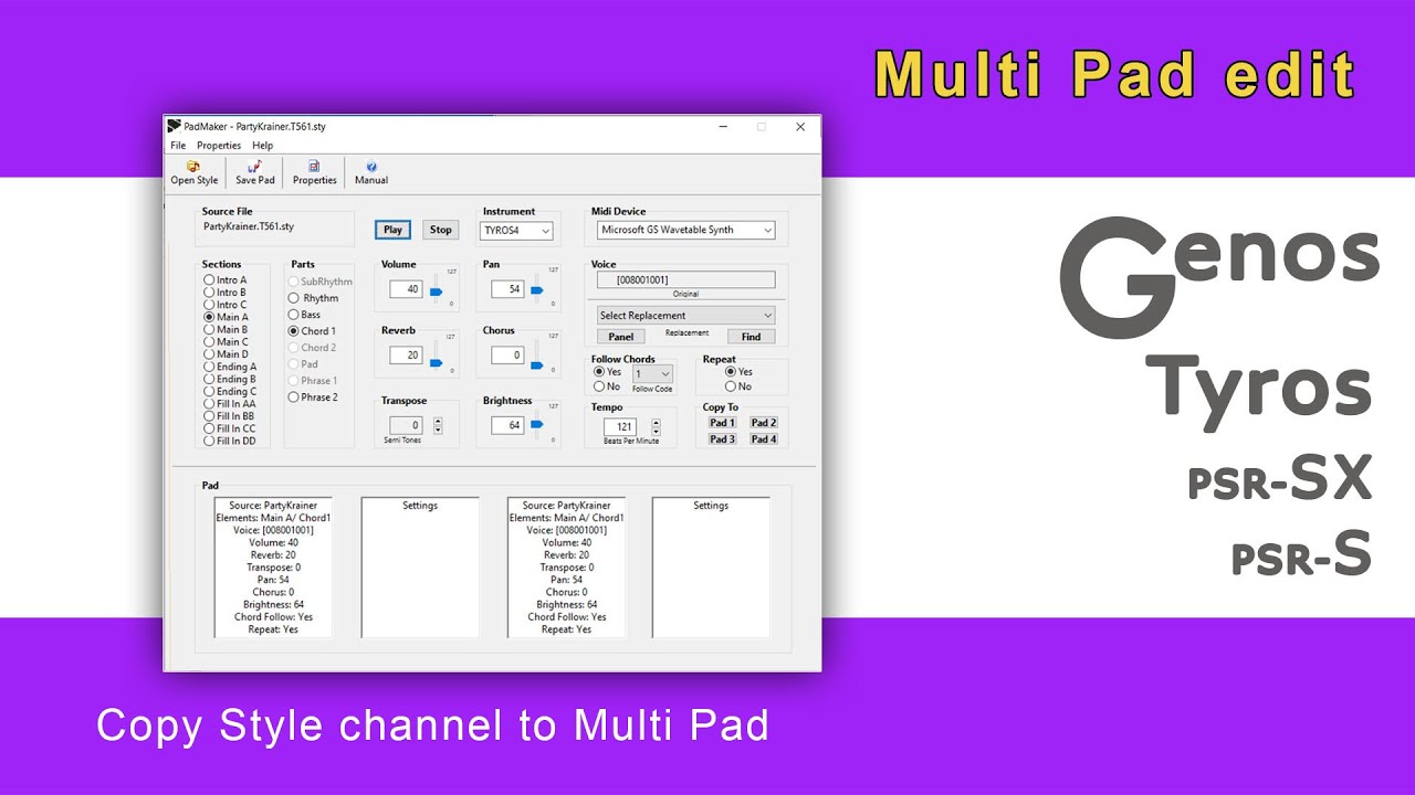 Multi Pad - how copy Style channel to Multi Pad