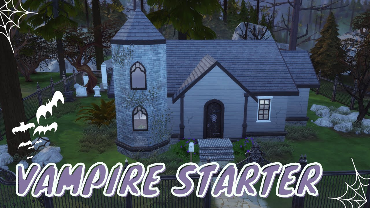 BASE GAME + VAMPIRES STARTER HOME - Sims 4 Speed Build NO CC