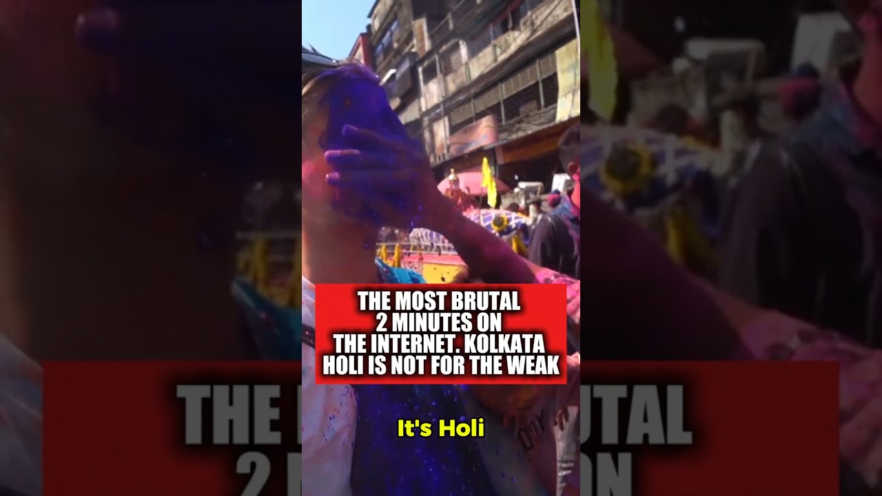 Праздник Холи в Калькутте &mdash; НЕ для слабаков 🇮🇳 #holi #kolkata #holi2026