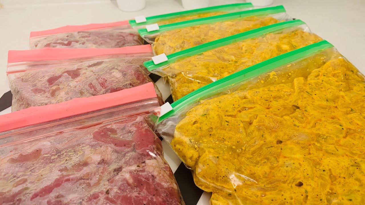 تتبيل شاورما الدجاج وشاورما اللحم وتفريزهم لشهر رمضان/تفريزات رمضانية مع أم لقمان