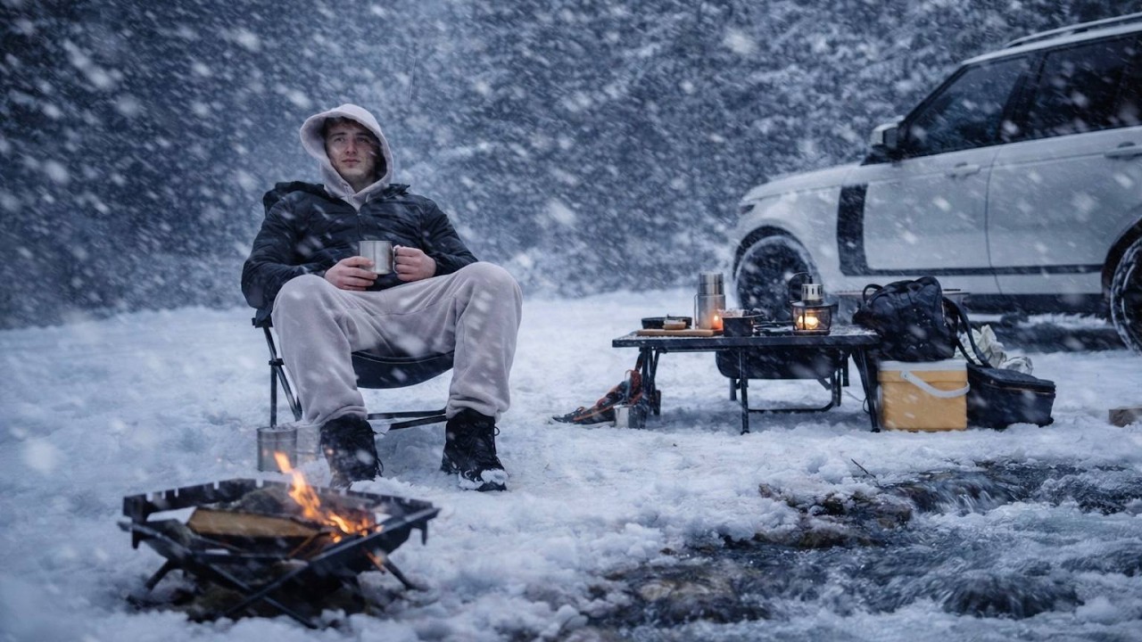 I spent my first night in my Range Rover. Solo Snow camping in the mountains in the forest in winter