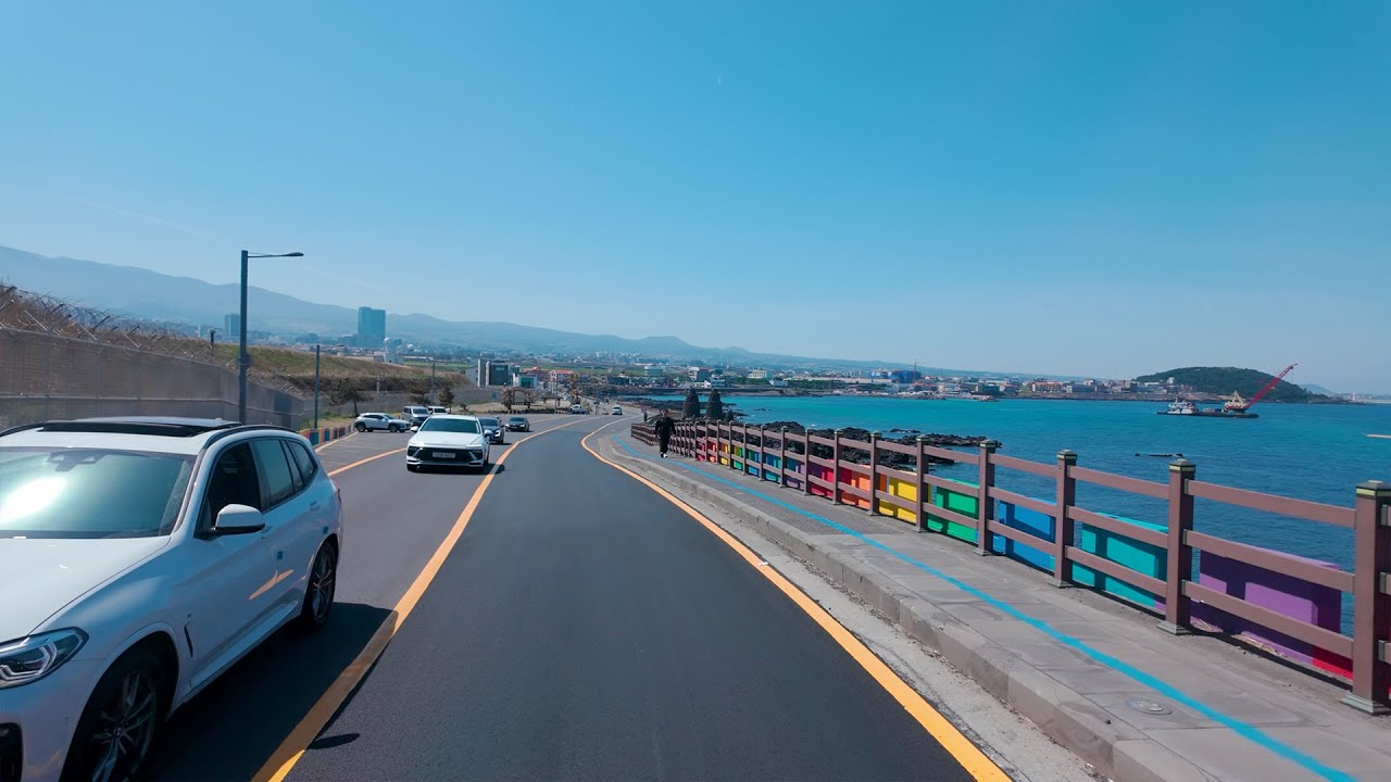Coastal Drive в Южной Корее — виртуальное путешествие по острову Чеджудо в разрешении 4K
