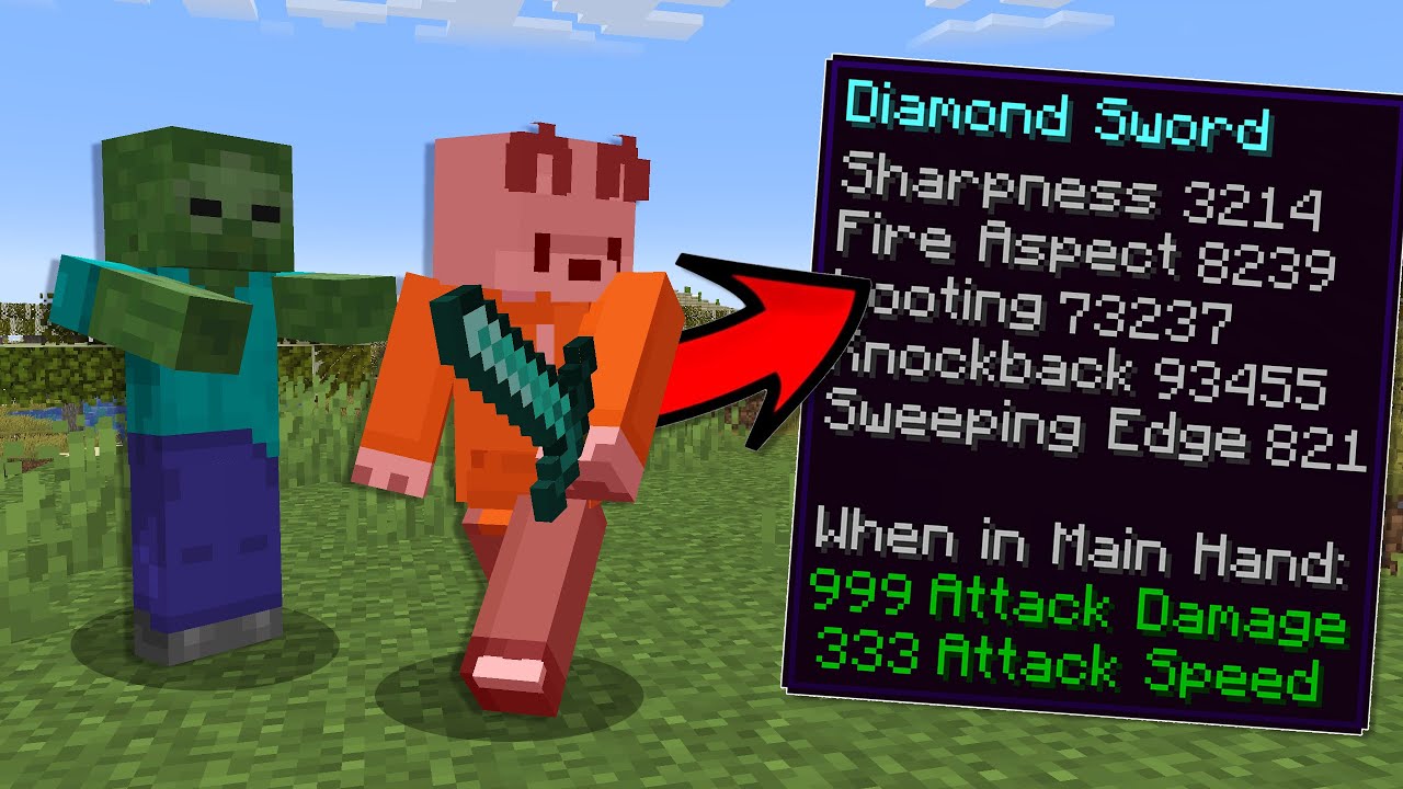 Minecraft But Taking Damage Enchants Your Inventory