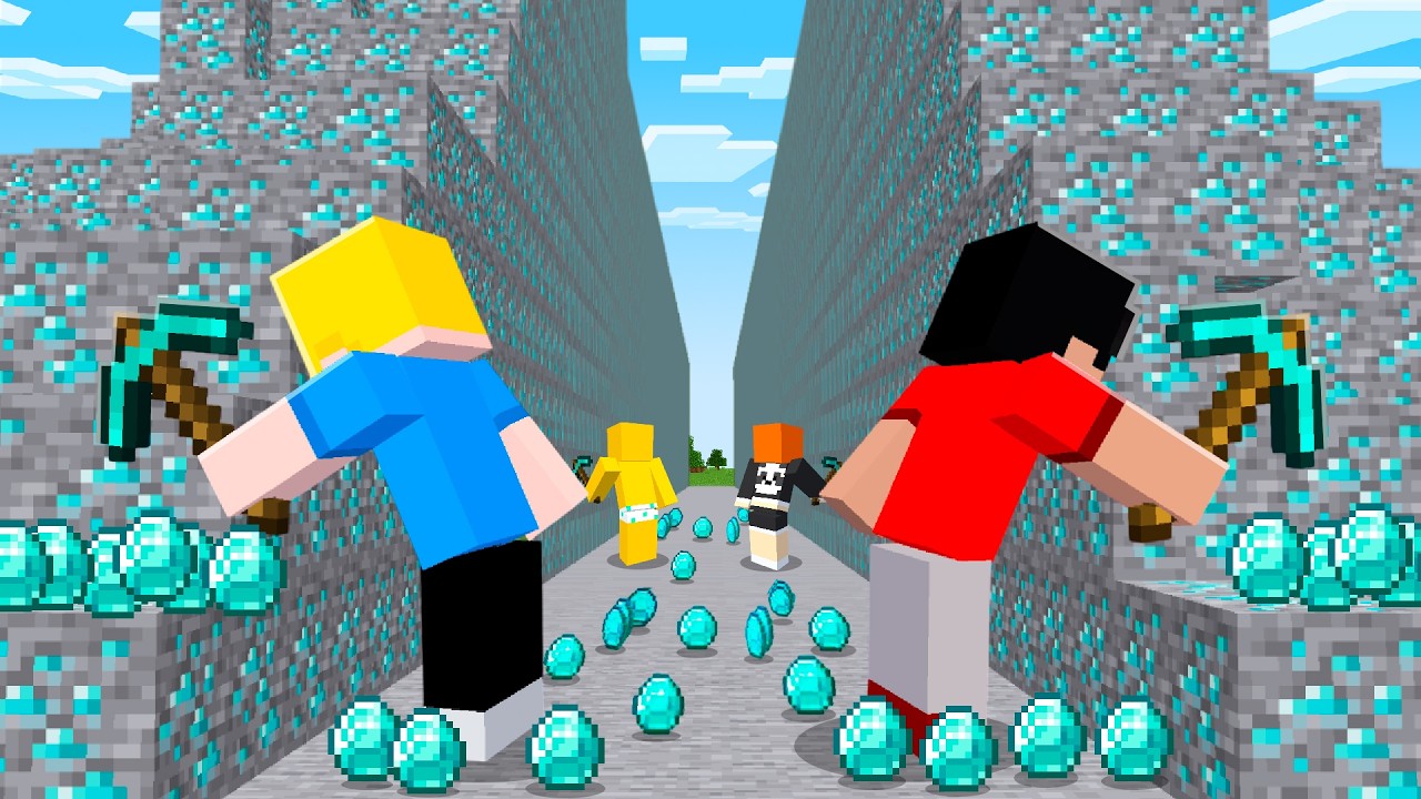 Я добыл целую гору алмазов в Minecraft!