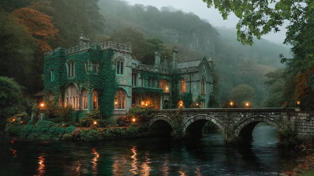 Rainy Ivy-Covered Manor | Dark Academia Study Ambience (3 Hours)