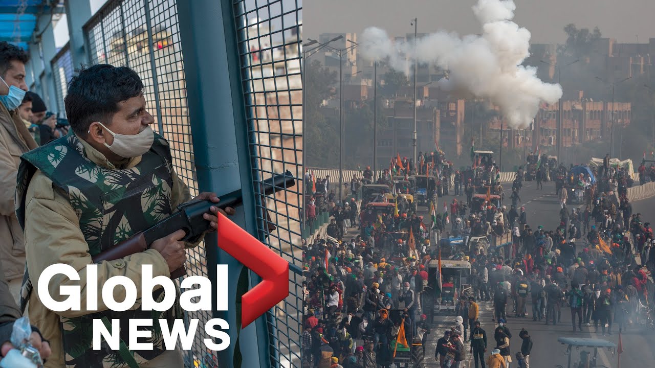 Indian farmers clash with police at Delhi's Red Fort during huge tractor rally