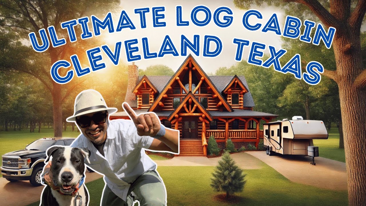 Tour This Stunning Log Cabin on ACREAGE in Cleveland, TX – Unlimited Potential! 🌲🏡
