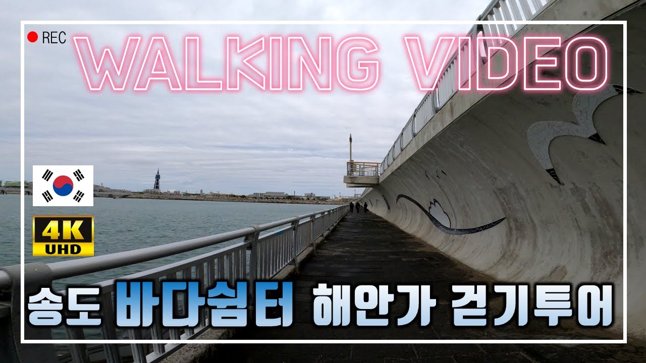 해안가 산책 ㅣ걷기영상ㅣ랜선ㅣ휴식ㅣwalkㅣrelaxationㅣhealingㅣWalking with Healingㅣmeditationㅣ4KㅣUHDㅣ고화질ㅣ송도바다쉼터