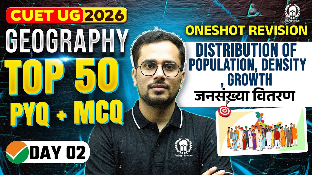 CUET 2026 Geography | Population, Density , Growth  Top 50 PYQ+MCQ | Umeed Phase-2 | Shiw Mohan Sir