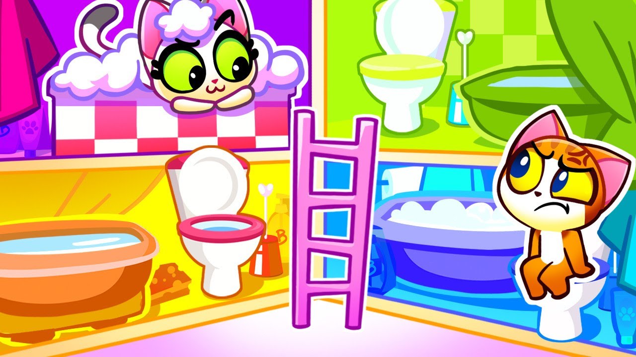 🚽 ¿De qué color es tu baño? 💙💖 Historias de Bacinica ROSA VS AZUL para Bebés por Purr Purr 😻