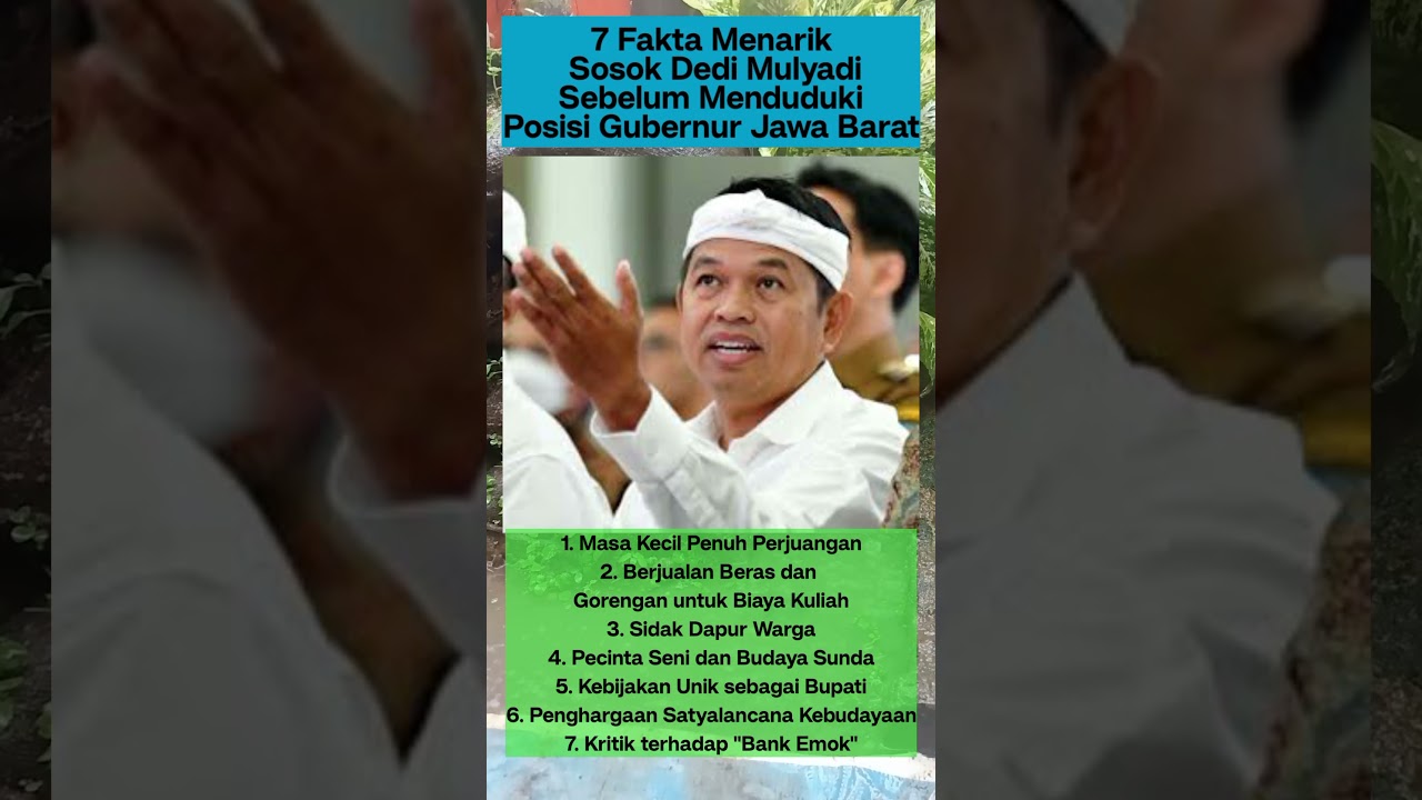 7 Fakta Menarik Sosok Dedi Mulyadi 