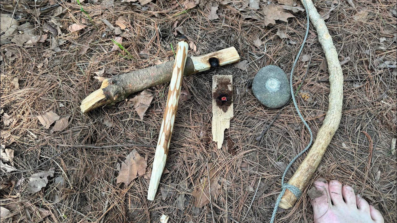 On the Spot White Pine Friction Fire