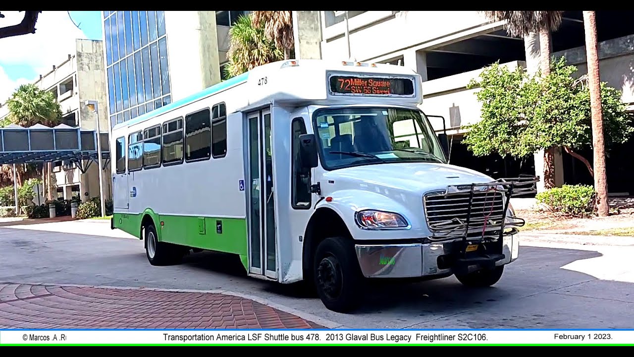 Audio recording of LSF Shuttle bus 478.   2013 Glaval Bus Legacy  Freightliner S2C-106.