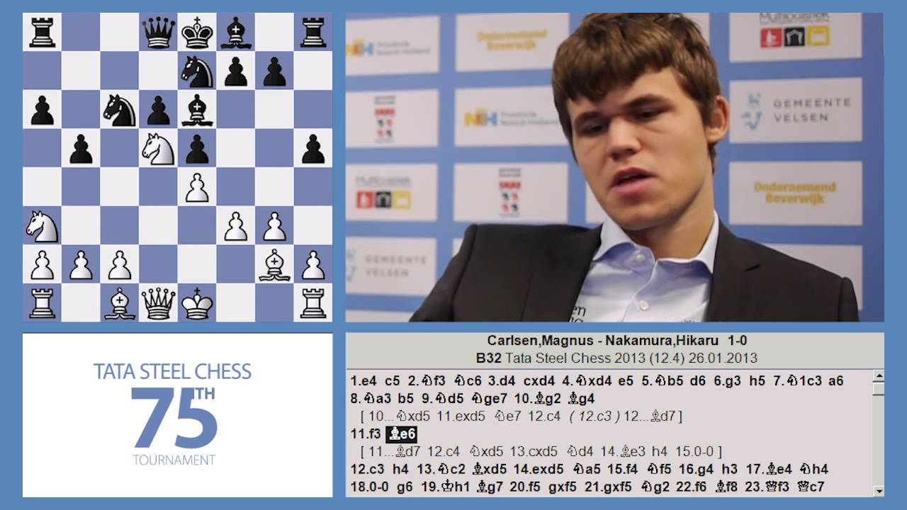 Tata Steel Chess 2013 - Analysis - Magnus Carlsen shows his win against Nakamura round 12