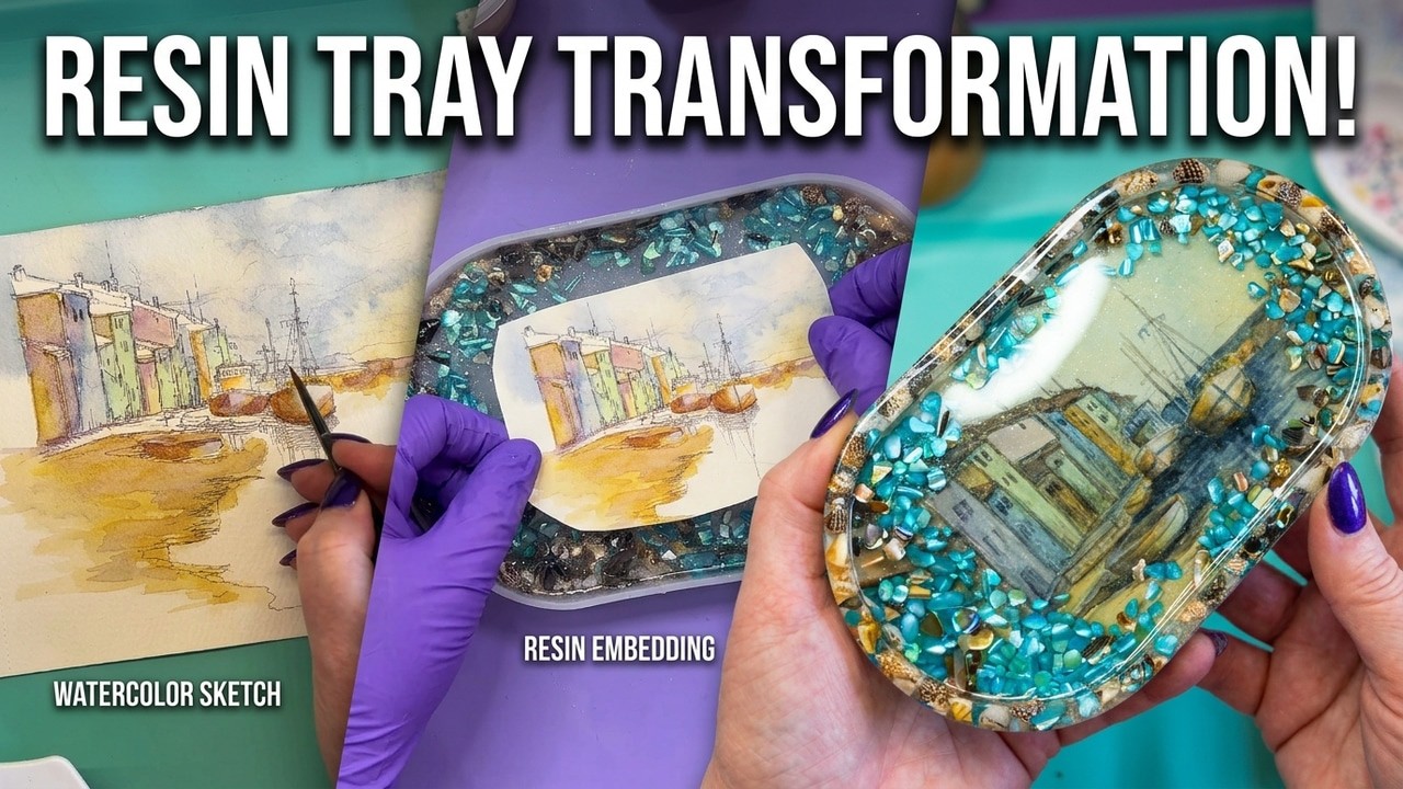 Watercolor Meets Epoxy Resin | Beautiful Tray Creation | 685