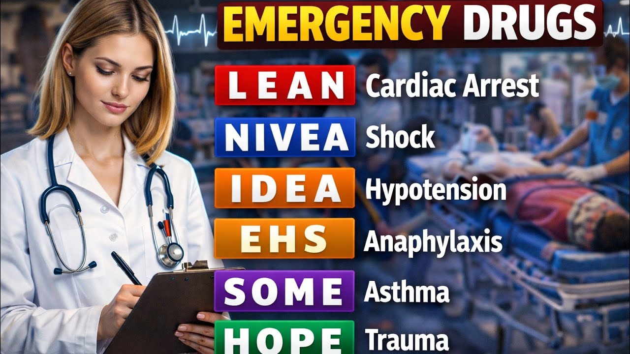 Must know Emergency Drugs with Mnemonics 
