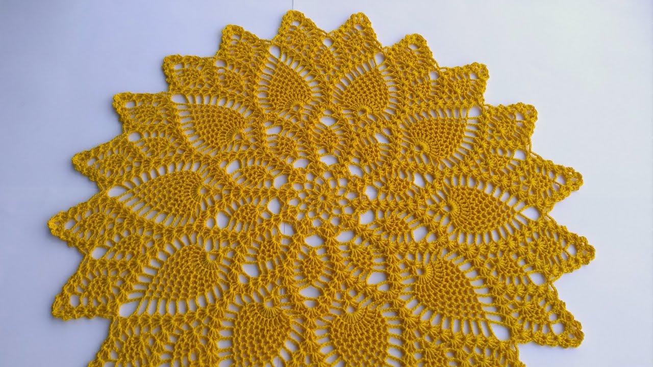 Centro de mesa Abacaxis Mandala de croche Toalha de mesa