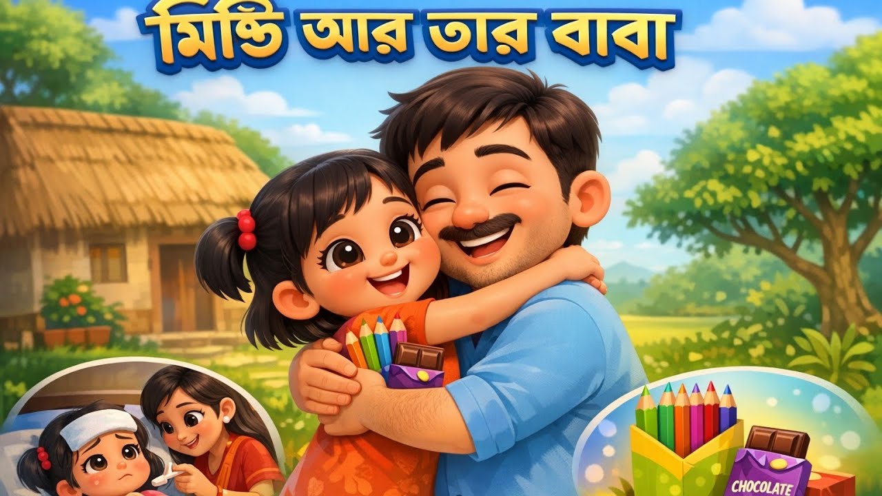 মিষ্টি আর তার বাবা | Bangla Cartoon Story | Emotional Family Story for Kids