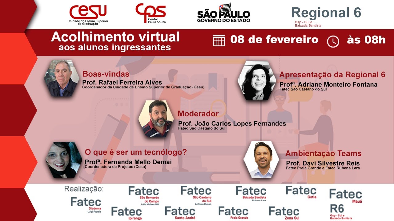 Webinar Regional: acolhimento virtual
