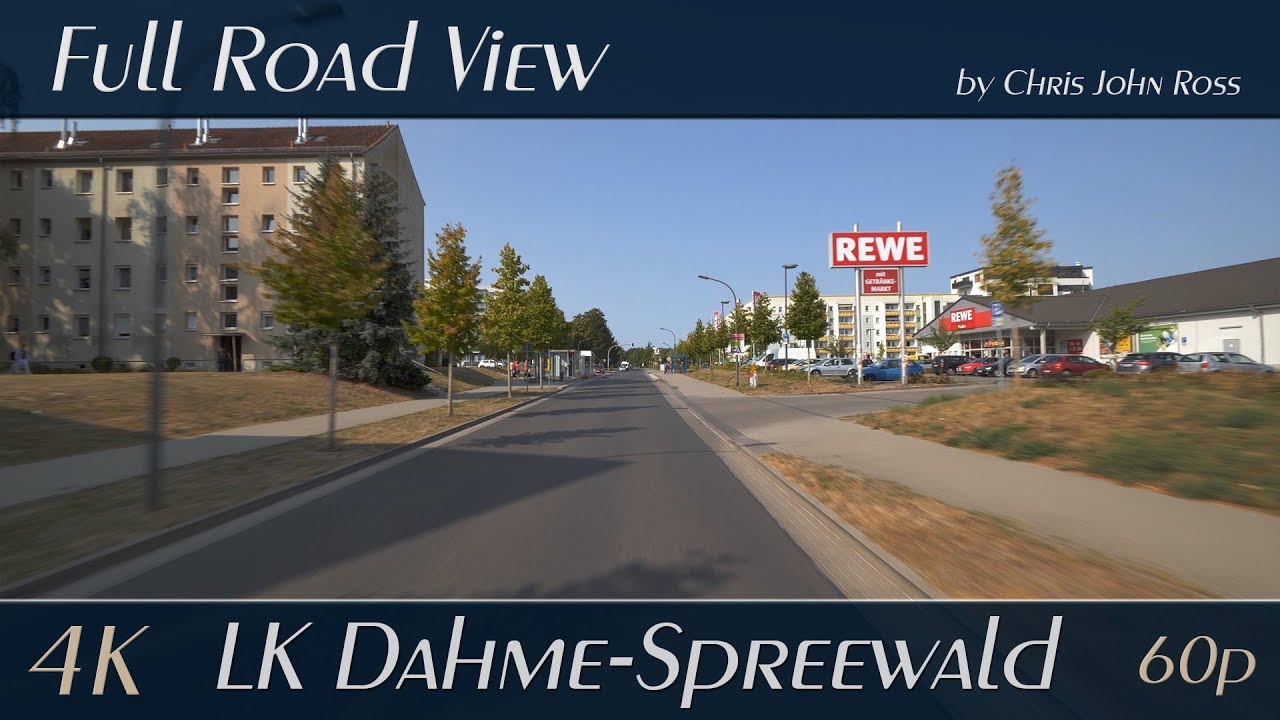 Wildau, LK Dahme-Spreewald, Germany: Freiheitstra&szlig;e - 4K (UHD/2160p/60p) Autofahrt - Car Ride Video
