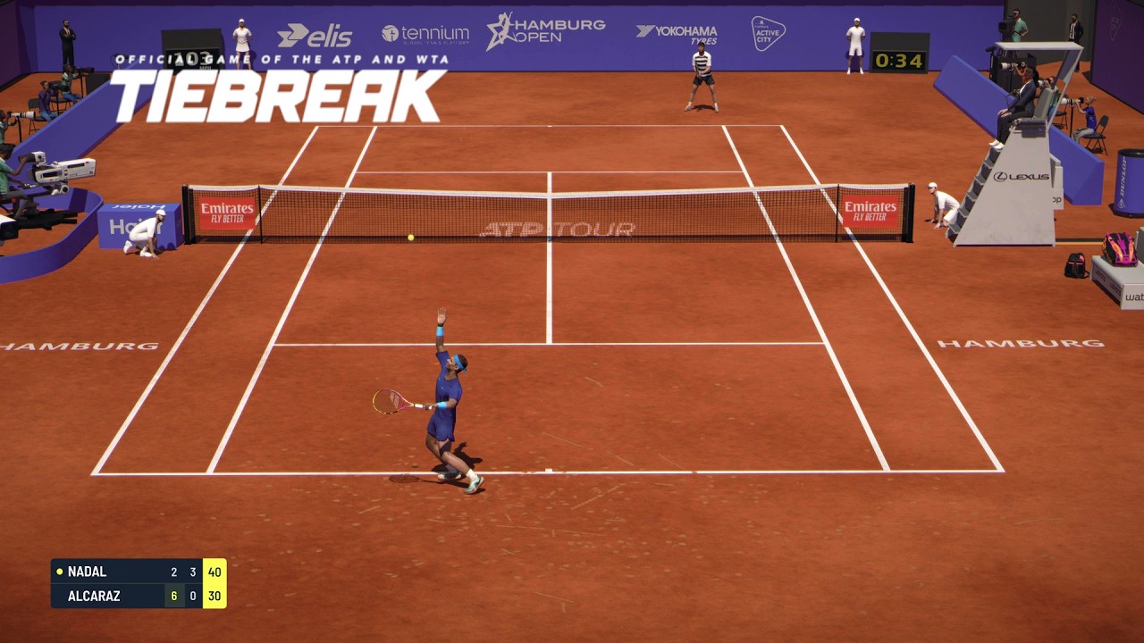 TIEBREAK - Rafael Nadal Bagels Carlos Alcaraz On CLAY In Hamburg (PS5)