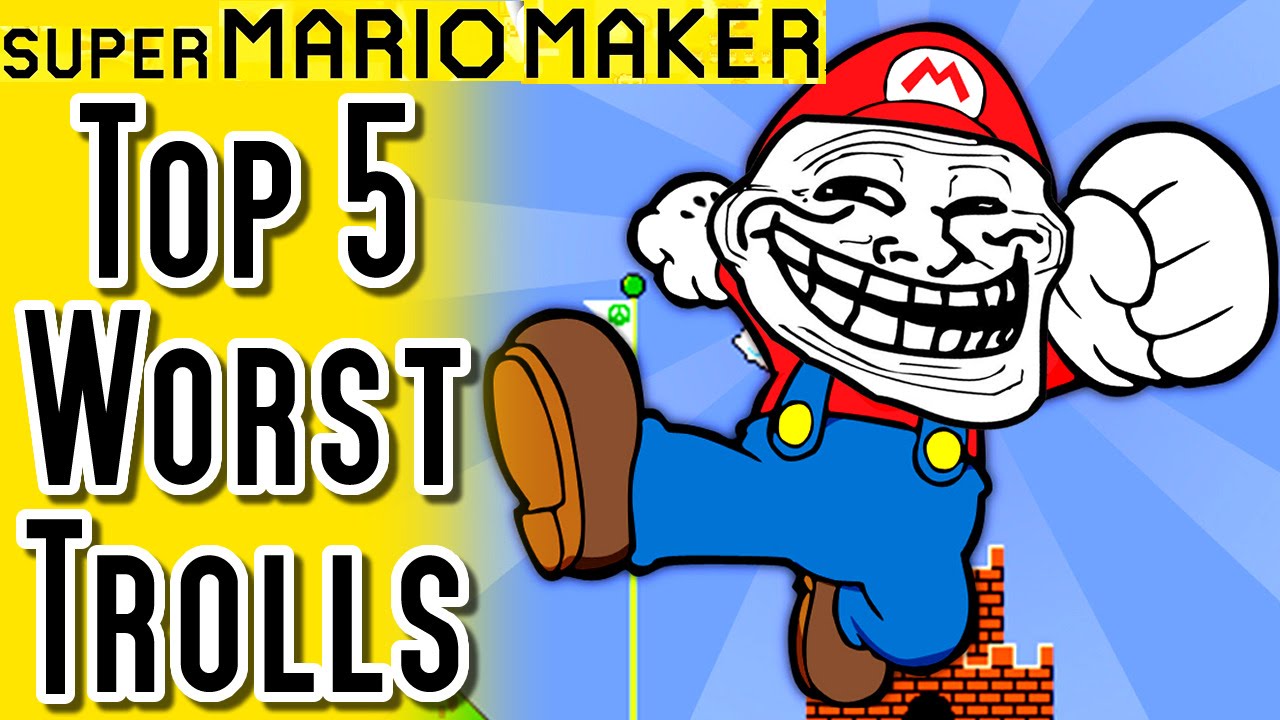 Super Mario Maker TOP 5 TROLLS in Super Expert Mode (Wii U)