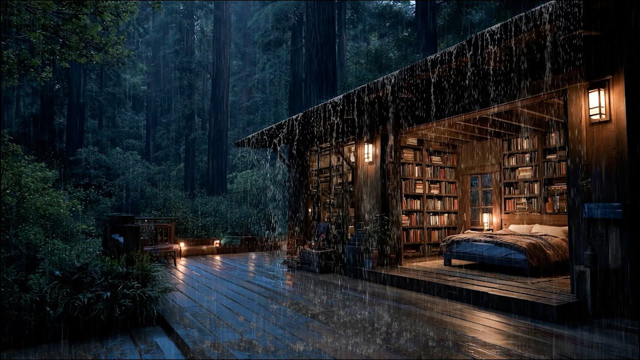 Soothing Rainfall to Ease the Mind | Forest Rain for Deep Sleep - Soft Piano for Stress Relief