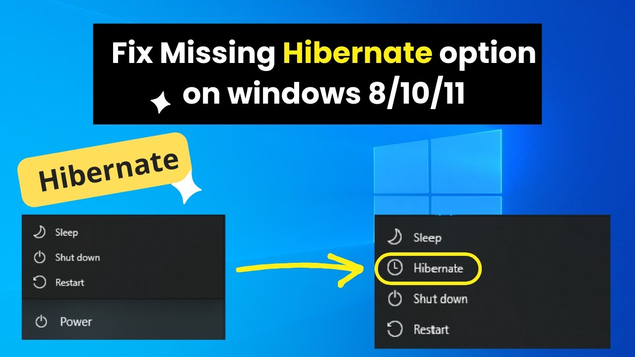 How to Fix Missing Hibernate option on windows 8/10/11 |  2024