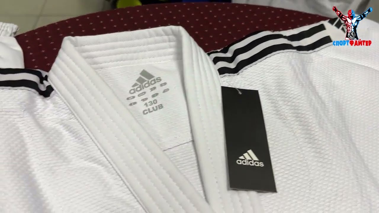 Кимоно для дзюдо Adidas Club   бел чер