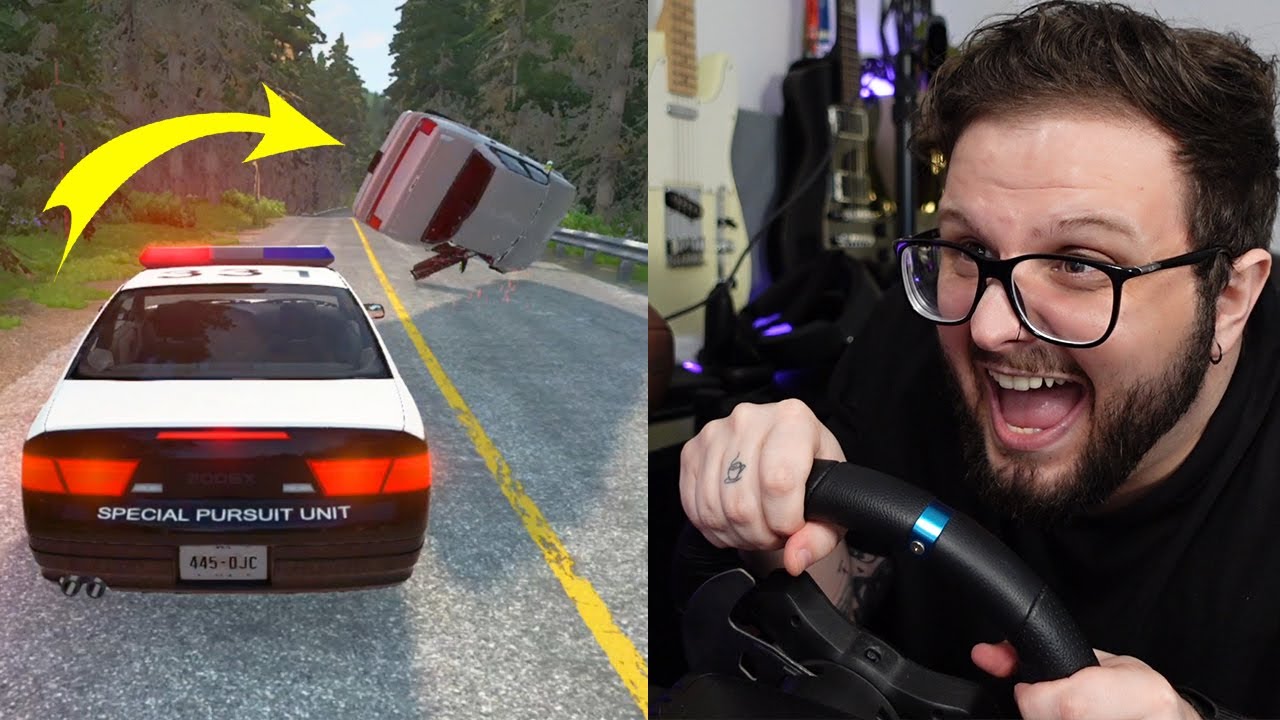 perseguições malucas no beamng drive no volante