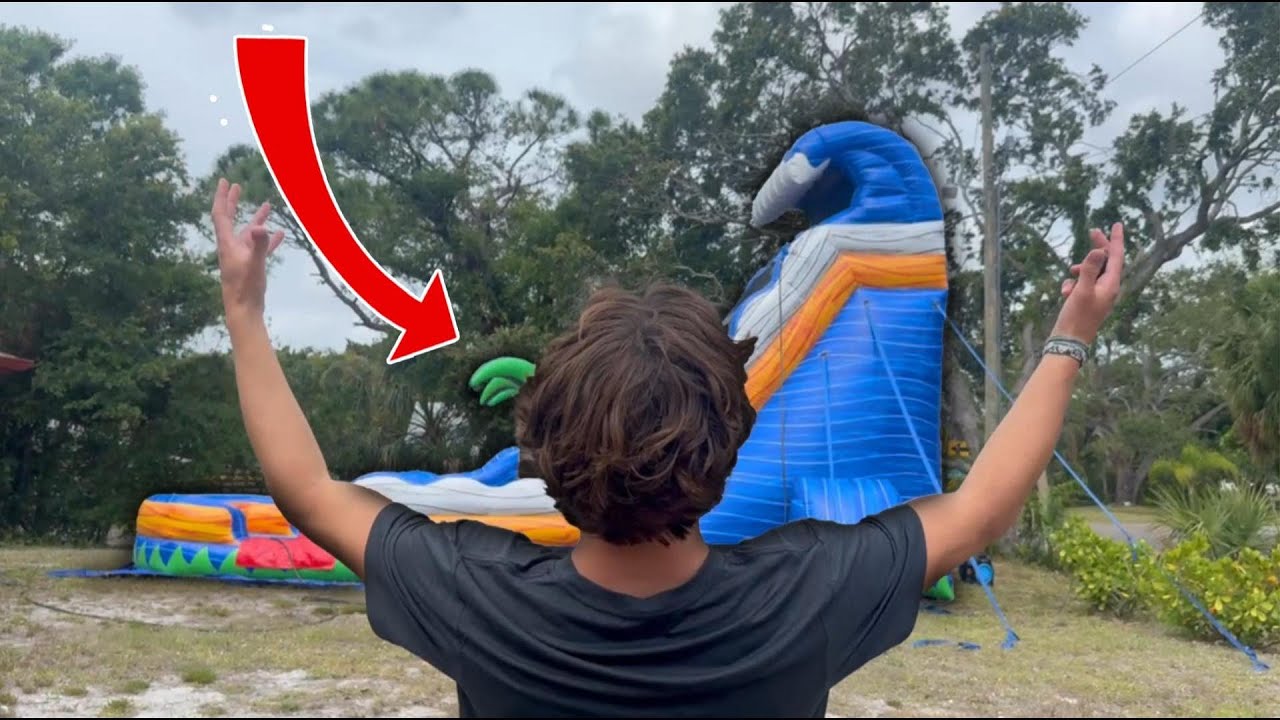 Who let us put a waterslide in the front yard...