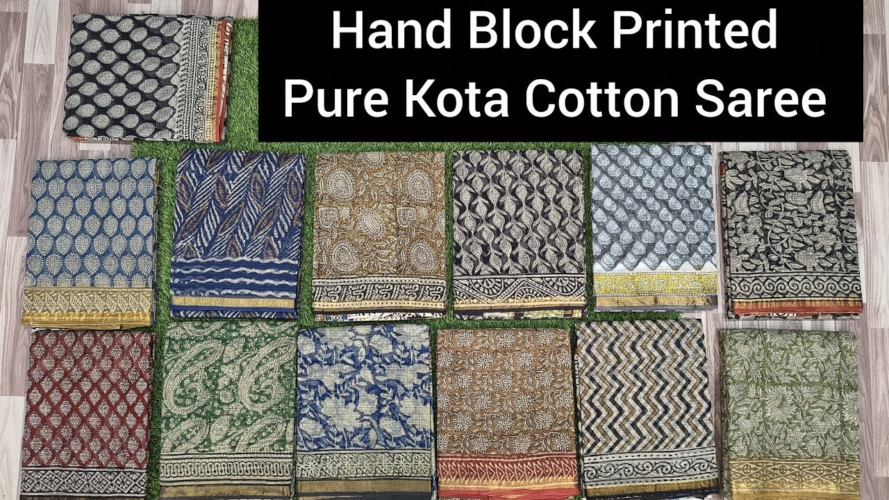Beautiful Collection Pure Kota Doriya Cotton Sarees 🍂Light weight Hand Block Printed Sarees #videos