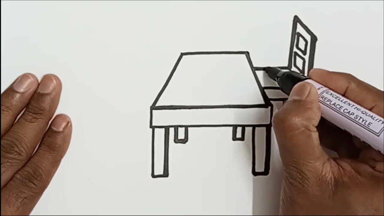 How to draw Table and chair step by step (very easy) way || Drawing Table and chair for beginners//