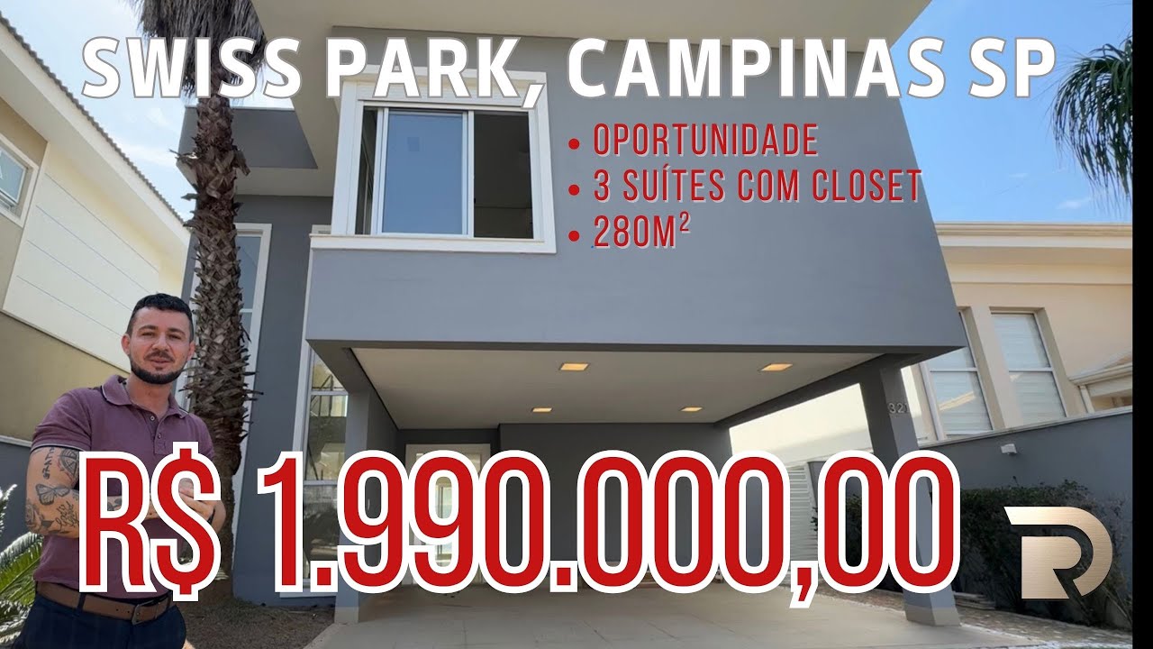 🚨OPORTUNIDADE NO SWISS R$ 1.990.000,00. 4 SUÍTES, 280M², VISTA LIVRE DO QUINTAL, PISCINA AQUECIDA!