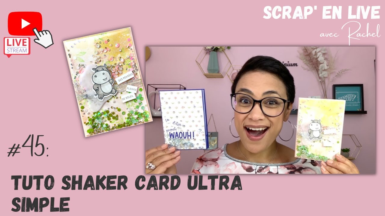SCRAP FACILE!! Tuto shaker card (carte à secouer) simple et divisée - Scrap' en live n°45