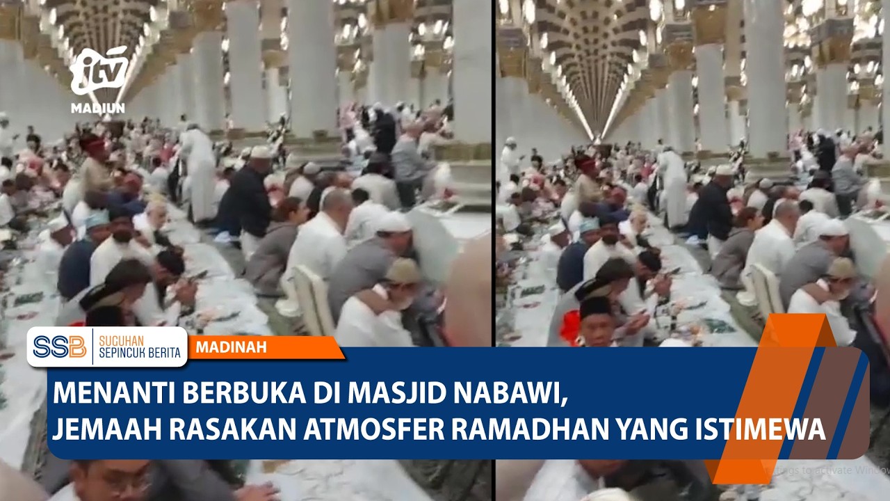 MADINAH - Menanti Berbuka di Masjid Nabawi, Jemaah Rasakan Atmosfer Ramadhan yang Istimewa