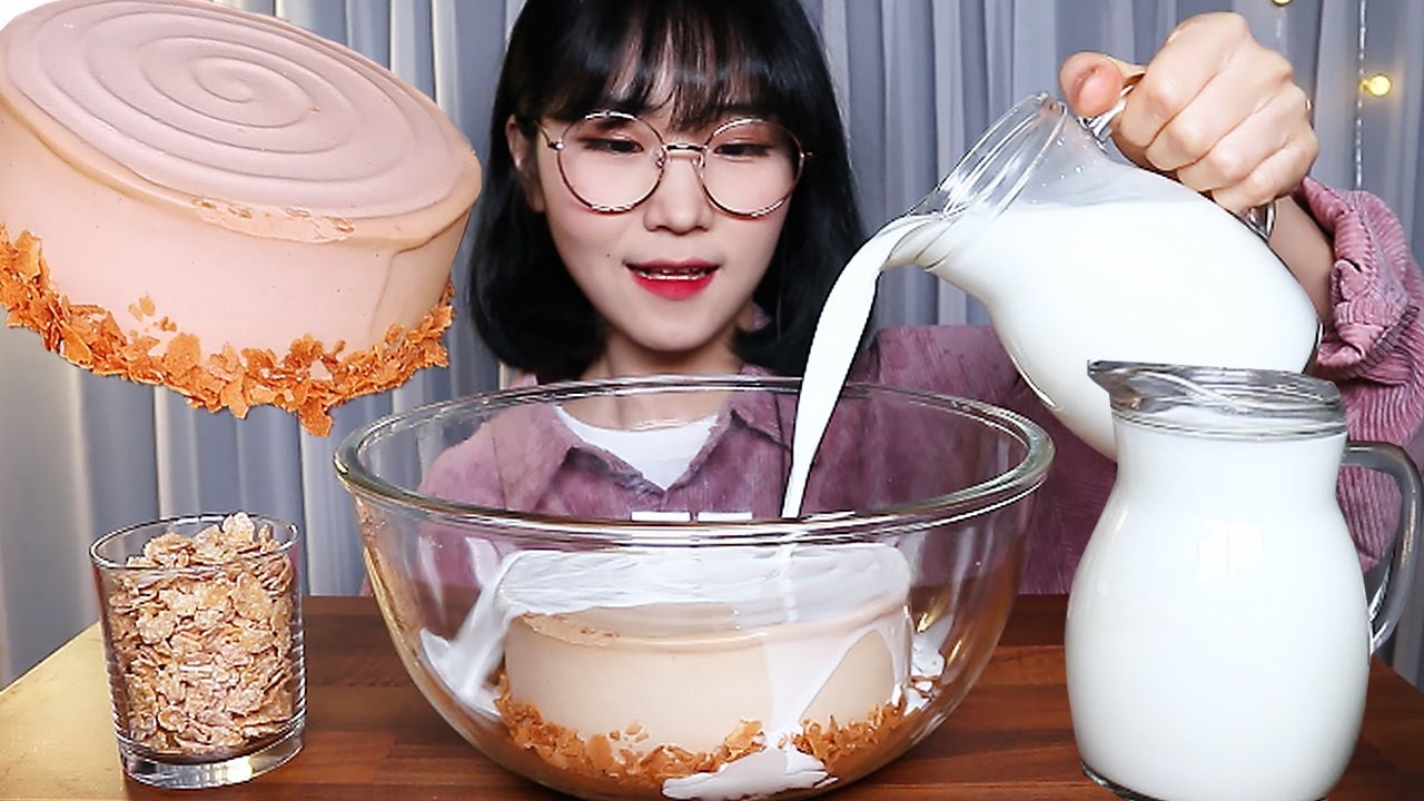 SUB)우유에 말아먹는 얼그레이 케이크 디저트 먹방 MILK & EARL GRAY CAKE, CERIAL DESSERT MUKBANG ASMR | EATING SHOW