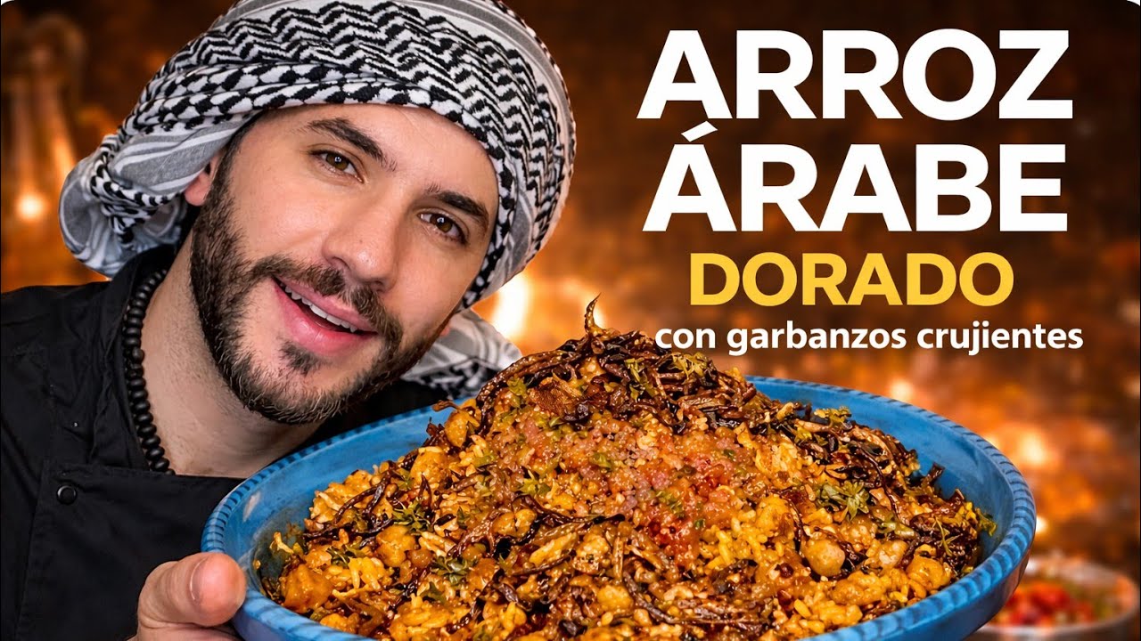 ARROZ &Aacute;RABE DORADO con Garbanzos Crujientes | Receta F&aacute;cil y Espectacular