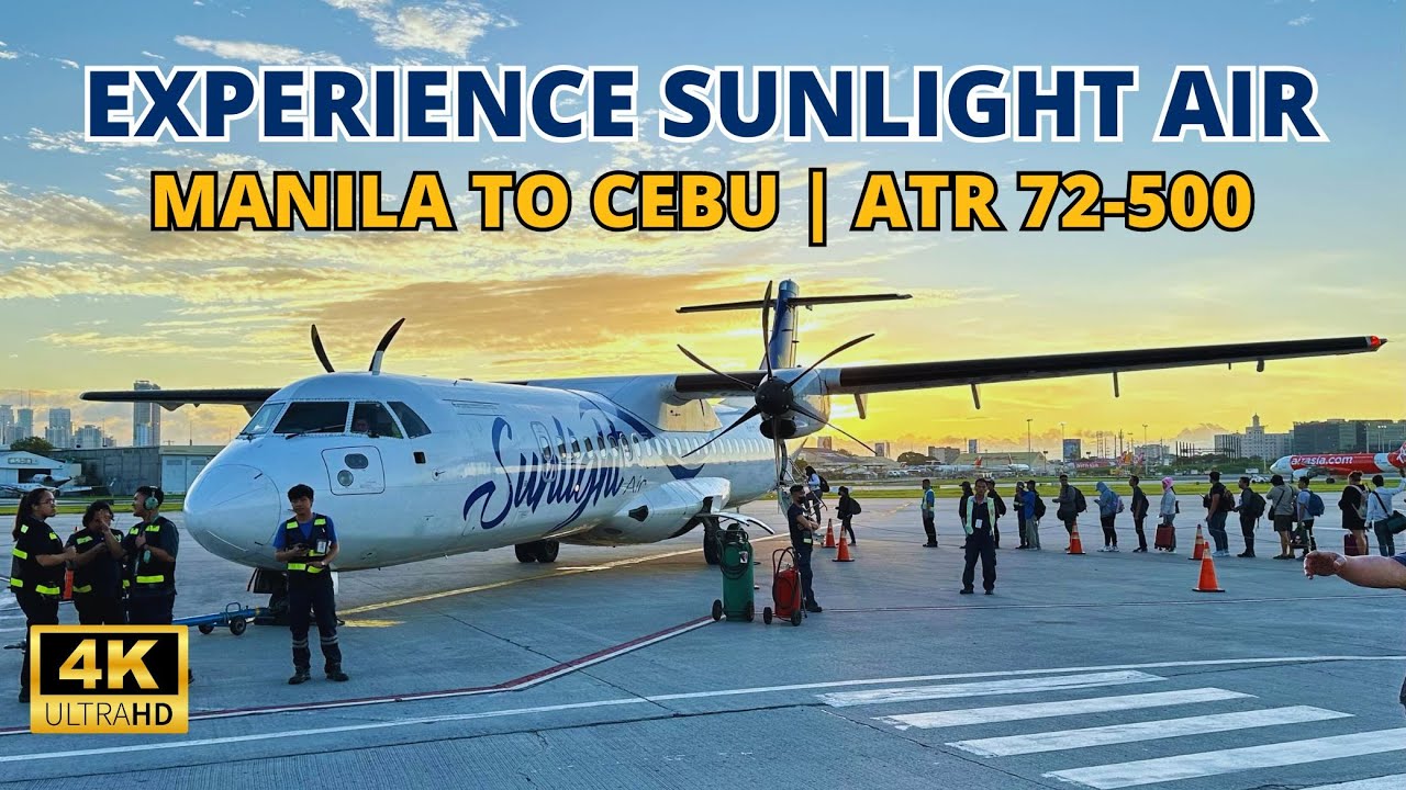Manila to Cebu Flight via @ExperienceSunlight | Early Morning Flight | ATR 72-500
