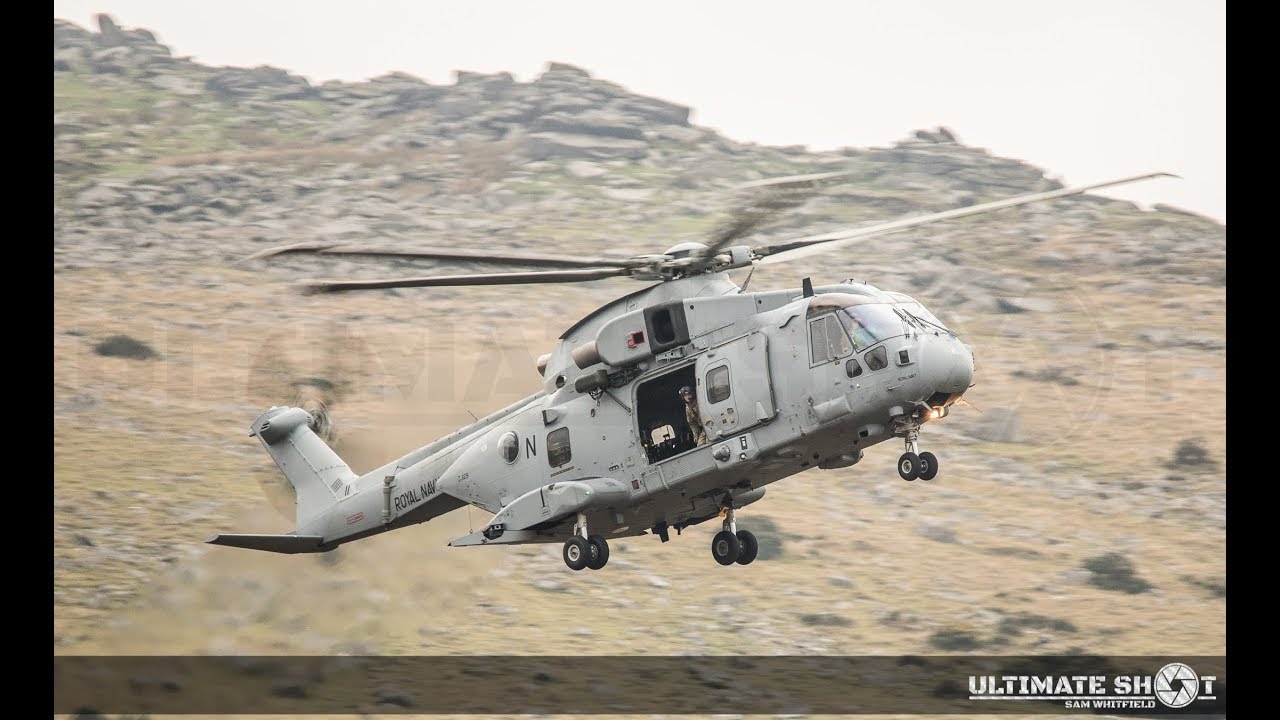 Royal Navy Merlin MK4 operating on Dartmoor