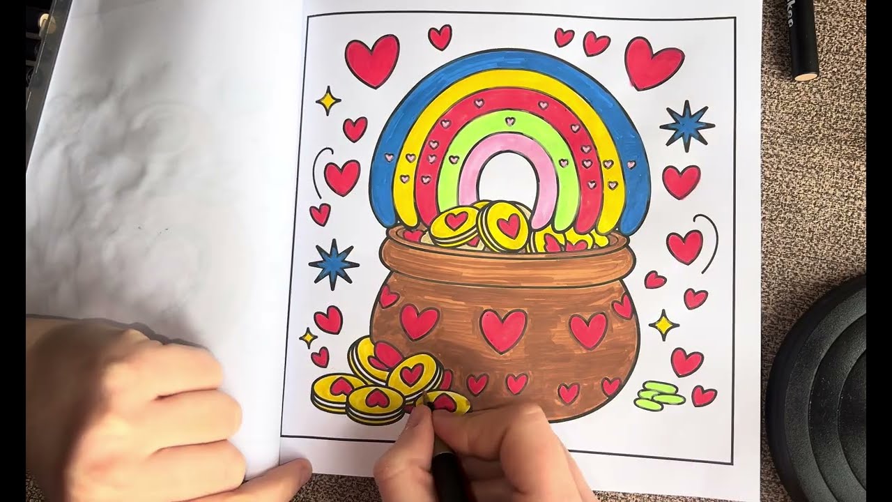 Coloring a Leprechaun Pot of Gold✨🌈