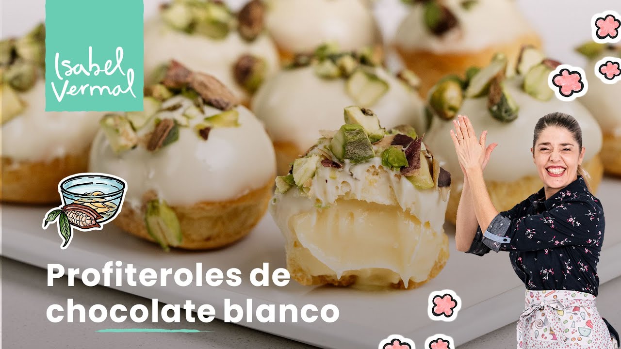 Profiteroles de chocolate blanco